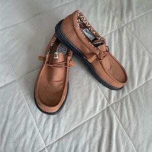 Hey Dude Men's Brown Slip-On Loafer with Black Outsole